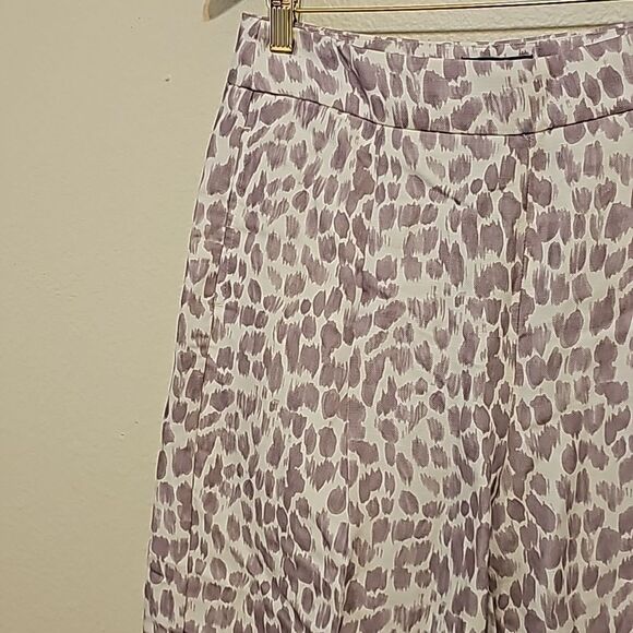 NWT J. Crew Pleated Linen Blend Pants in Lilac Giraffe Print size 8 - Picture 4 of 14